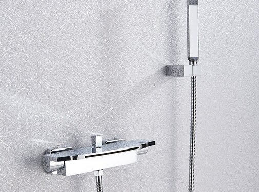 VALISA Bad Kraan Dubbele Hendels Waterval Uitloop Mengkraan Met Handdouche Chroom