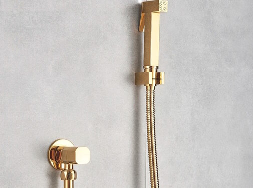 VALISA Enkele koud water hand bidet kraan hoekstop kraan met slang goud