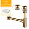 Afvoer set popup afvoer wand met sifon Goud zonder overloop