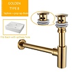 Bekijk hier onze : VALISA Afvoer set popup afvoer wand met sifon Goud met overloop