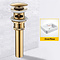 Pop-up massief messing wastafel afvoer korfplug gootsteen plugstop Goud met overloop A