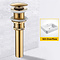 Pop-up massief messing wastafel afvoer korfplug gootsteen plugstop Goud zonder overloop A