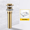 Pop-up massief messing wastafel afvoer korfplug gootsteen plugstop Goud met overloop B