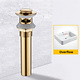 Pop-up massief messing wastafel afvoer korfplug gootsteen plugstop Goud met overloop B