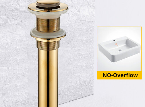 VALISA Pop-up massief messing wastafel afvoer korfplug gootsteen plugstop Goud zonder overloop B