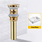 Pop-up massief messing wastafel afvoer korfplug gootsteen plugstop geborsteld goud met overloop A