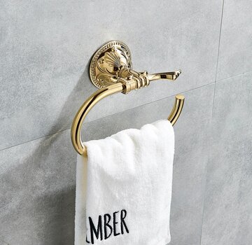 VALISA Luxe golden gepolijst badkamer handdoek ring
