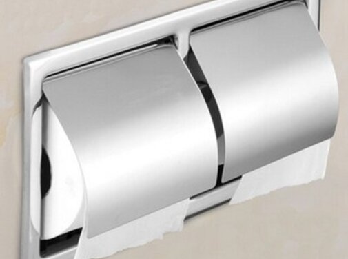 VALISA Dubbele Wandmontage RVS gepolijst chroom toiletrol houder