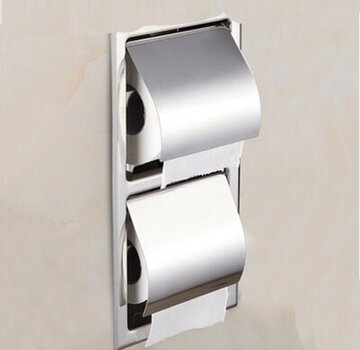 VALISA Wandmontage RVS gepolijst chroom toiletrol houder dubbel