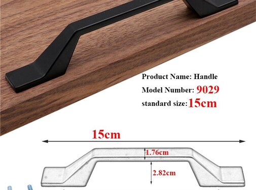 VALISA Modern massief zwarte kast handgreep keukenkast trekt lade knop en meubel handvat 15cm
