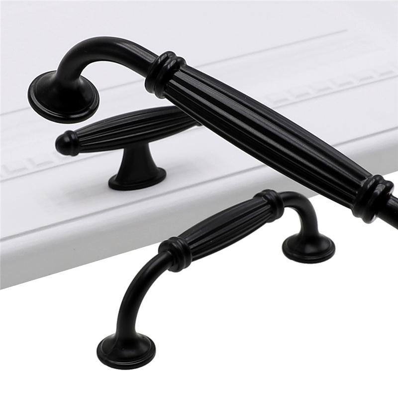 Shop nu deze Duurzame zwarte aluminium deurklink keukenkast kast lade knoppen voor meubelbeslag 9005-11.7cm op Valisa.nl