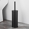 Luxe Mat Zwarte Vrijstaande Toiletborstel houder Vloerstandaard Rond