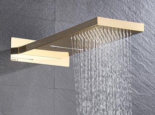 VALISA Regenval waterval regendouche kop messing goud gepolijst