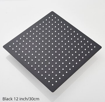 VALISA Regendouche kop vierkant 25 x 25cm zwart