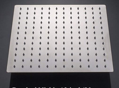 VALISA Regendouche kop vierkant 30 x 30cm geborsteld nikkel