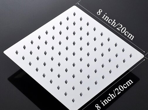 VALISA Regendouch kop vierkant 20 x 20cm chroom