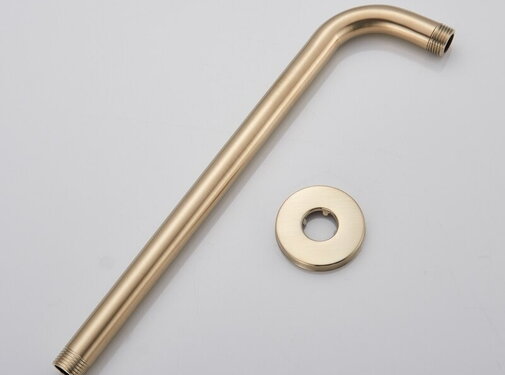 VALISA Muur arm gebogen voor douchekop geborsteld goud