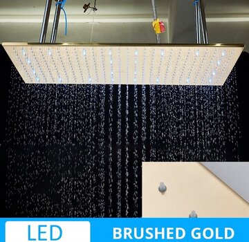 VALISA Luxe goud met LED 80cm x 40cm regendouche douchekop plafond gemonteerde regendouche