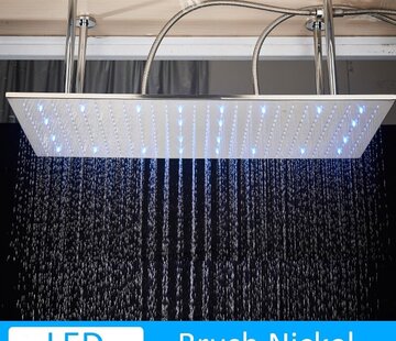 VALISA Luxe nikkel met LED 80cm x 40cm regendouche douchekop plafond gemonteerde regendouche