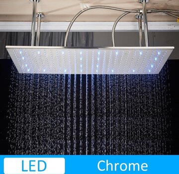 VALISA Luxe chroom met LED 80cm x 40cm regendouche douchekop plafond gemonteerde regendouche