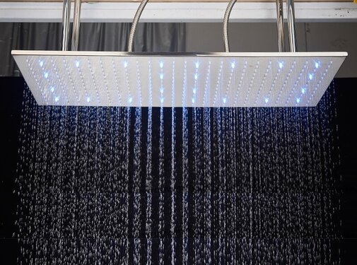 VALISA Luxe chroom met LED 80cm x 40cm regendouche douchekop plafond gemonteerde regendouche