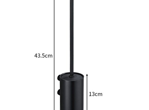 VALISA Luxe Mat Zwarte Toiletborstelhouder Wandmontage
