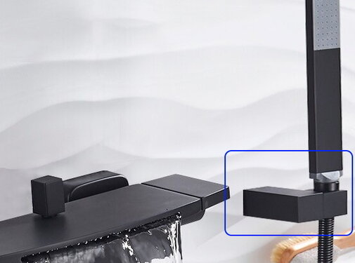 VALISA Handdouche houder muurbevestiging voor handdouche zwart vierkant