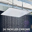 VALISA Luxe vierkante regen stort douche 60x60 cm groot met LED chroom