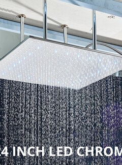 VALISA Luxe vierkante regen stort douche 60x60 cm groot met LED chroom