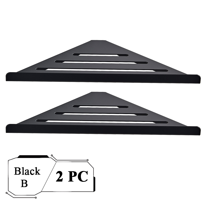 Shop nu deze Badkamer 304 RVS opslag driehoek wand schap zwart A 2 stuks op Valisa.nl