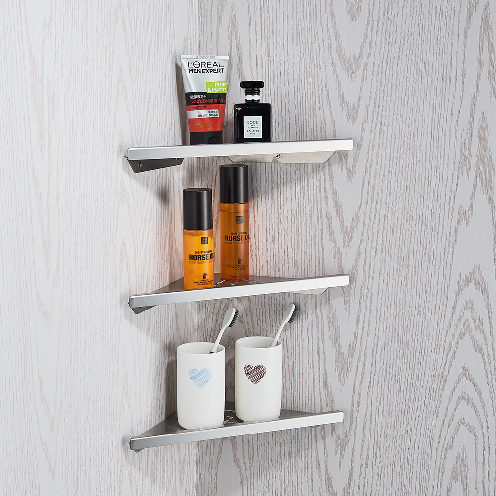 Shop nu deze Badkamer 304 RVS opslag driehoek wand schap zwart A 2 stuks op Valisa.nl