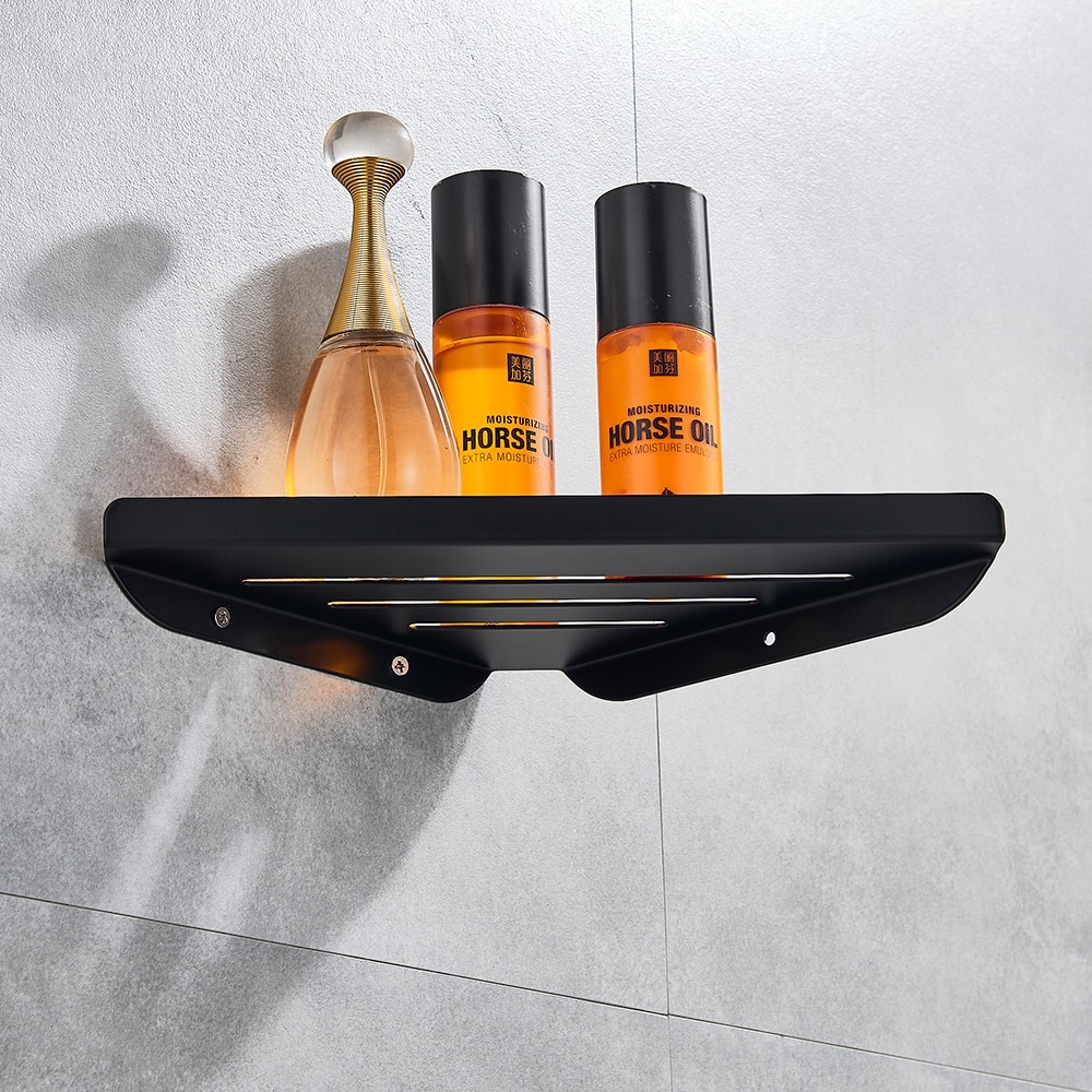 Shop nu deze Badkamer 304 RVS opslag driehoek wand schap zwart A 2 stuks op Valisa.nl