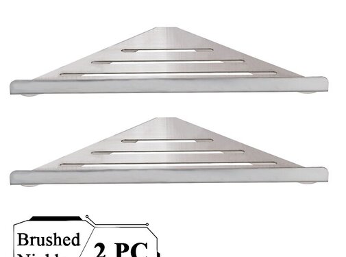 VALISA Badkamer 304 RVS opslag driehoek wand schap Geborsteld A 2 stuks