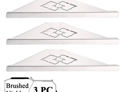 VALISA Badkamer 304 RVS opslag driehoek wand schap Geborsteld B 3 stuks