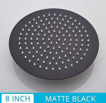 VALISA Douchekop rond ultradun 20x20 cm mat zwart
