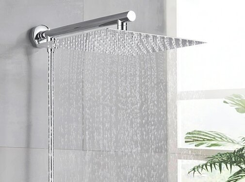 VALISA Regendouche met wand arm en 150cm doucheslang Chroom 25cm