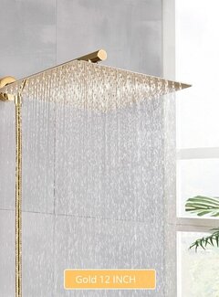 VALISA Regendouche met wand arm en 150cm doucheslang goud 30cm