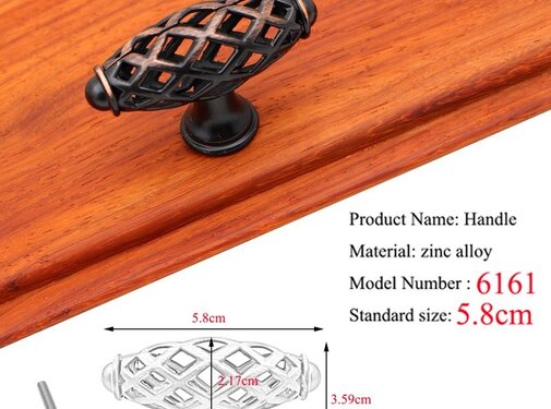 VALISA Retro Vogelkooi handvat kast knoppen lade garderobe kast antieke 6161D-Zwart/Koper