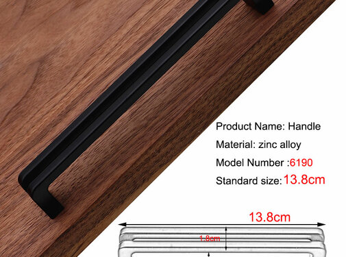 VALISA Zwarte kast Knoppen en handgrepen Bar kast Lade lange handgreep12.8cm