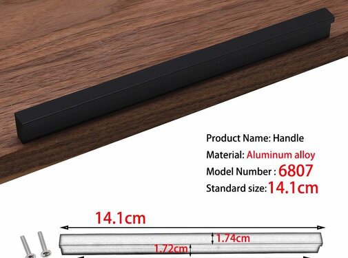 VALISA Design minimalistische meubel greep handvat kast lade handgrepen mat zwart 12.8cm