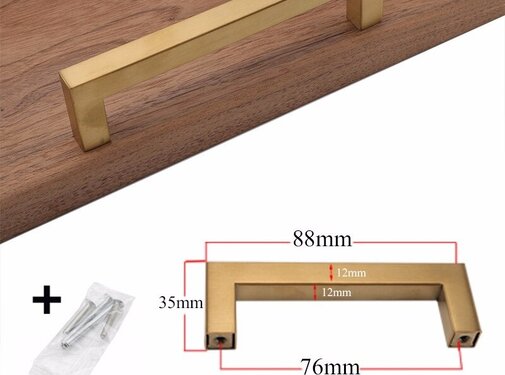 VALISA Gouden kast vierkant keuken deurgrepen kast handvat lade 88mm