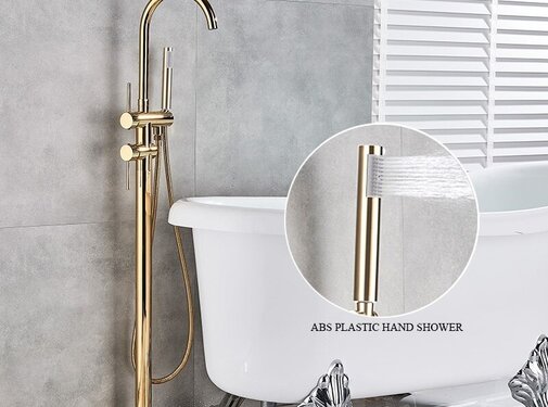 VALISA Vrijstaand Vloer Bad Mengkraan Met Handdouche Goud