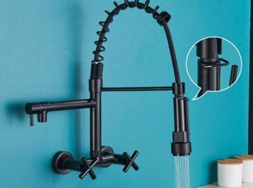 VALISA Losse sproeikop voor horeca kraan met klem zwart