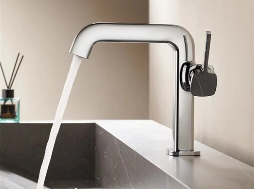 VALISA Stoere lage robuuste wastafel mengkraan messing chroom