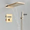 Luxe inbouw waterval regendouche met thermostaat en handdouche goud geborsteld