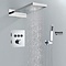 Luxe inbouw waterval regendouche met thermostaat en handdouche chroom