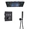 Luxe 3weg inbouw RGB LED regendouche set met waterval Zwart