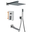 Bekijk hier onze : VALISA Gun Metal 3weg inbouw regen douche set mengkraan 20cm douchekop