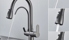 Design Sanitair Winkel | Moderne keuken mengkraan met aansluiting filter drinkwater geborsteld nikkel - - Design Sanitair Winkel