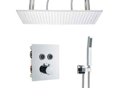 VALISA Plafond regendouche 80x40cm met 2-Weg inbouwkraan thermostaat kraan en handdouche